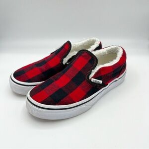 Vans Shoes Unisex Size 1  Slip On Plaid Sherpa Buffalo Sneaker